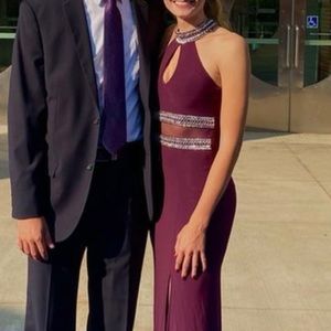 Plum purple formal gown 3/4